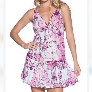 Maaji Baby Guppies Sleeveless Multicolor Viscose Flowy Mini Sundress Coverup M